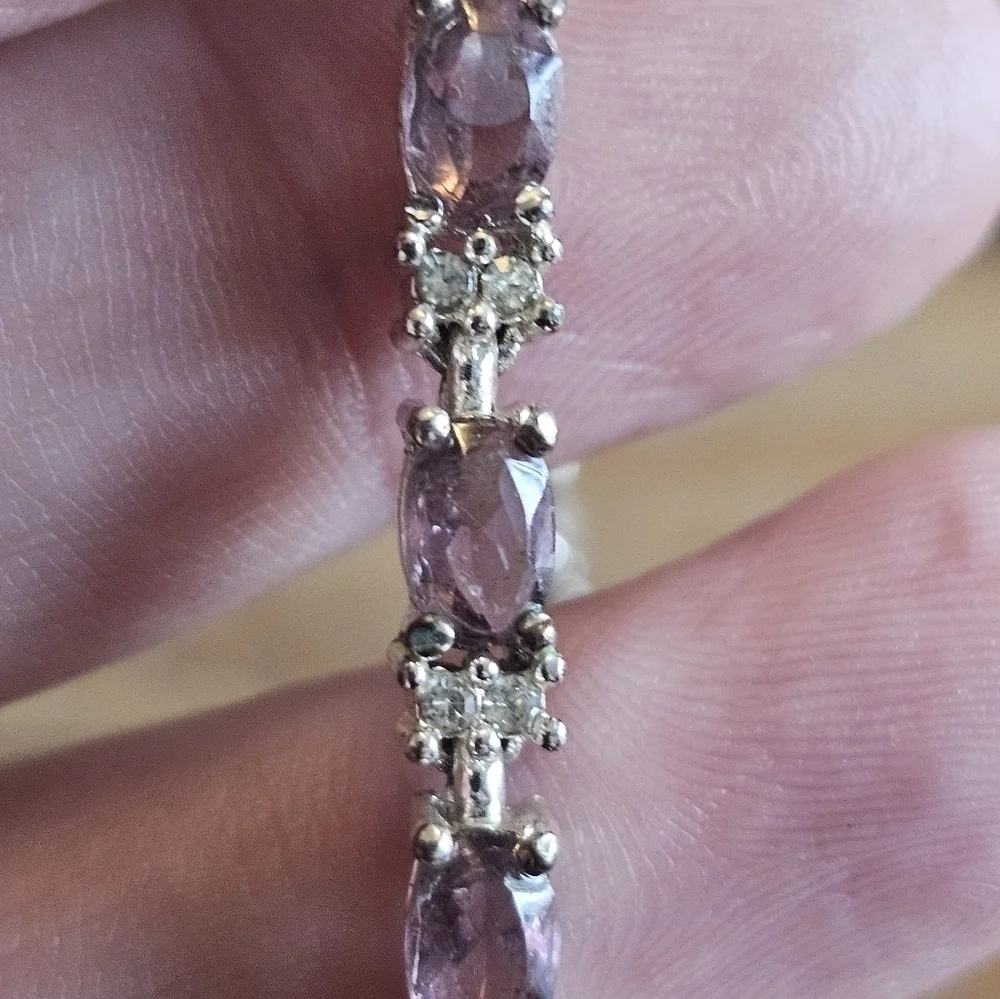 AVON February Birthstone Elegant Tennis Bracelet With Amethyst Purple